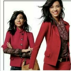 Cabi Burgandy ponte knit chic blazer
